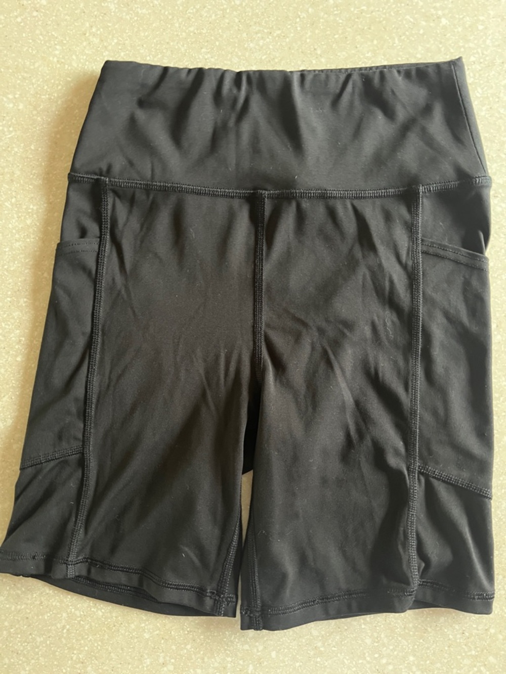 American Eagle Outfitters Black High-Rise Bike Shorts with Side Pockets